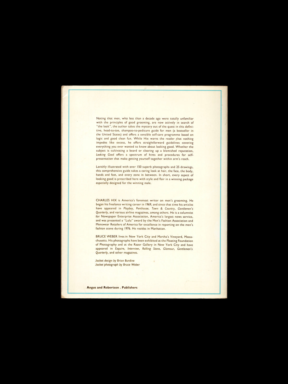 LOOKING GOOD: A GUIDE FOR MEN BY CHARLES HIX (1977)