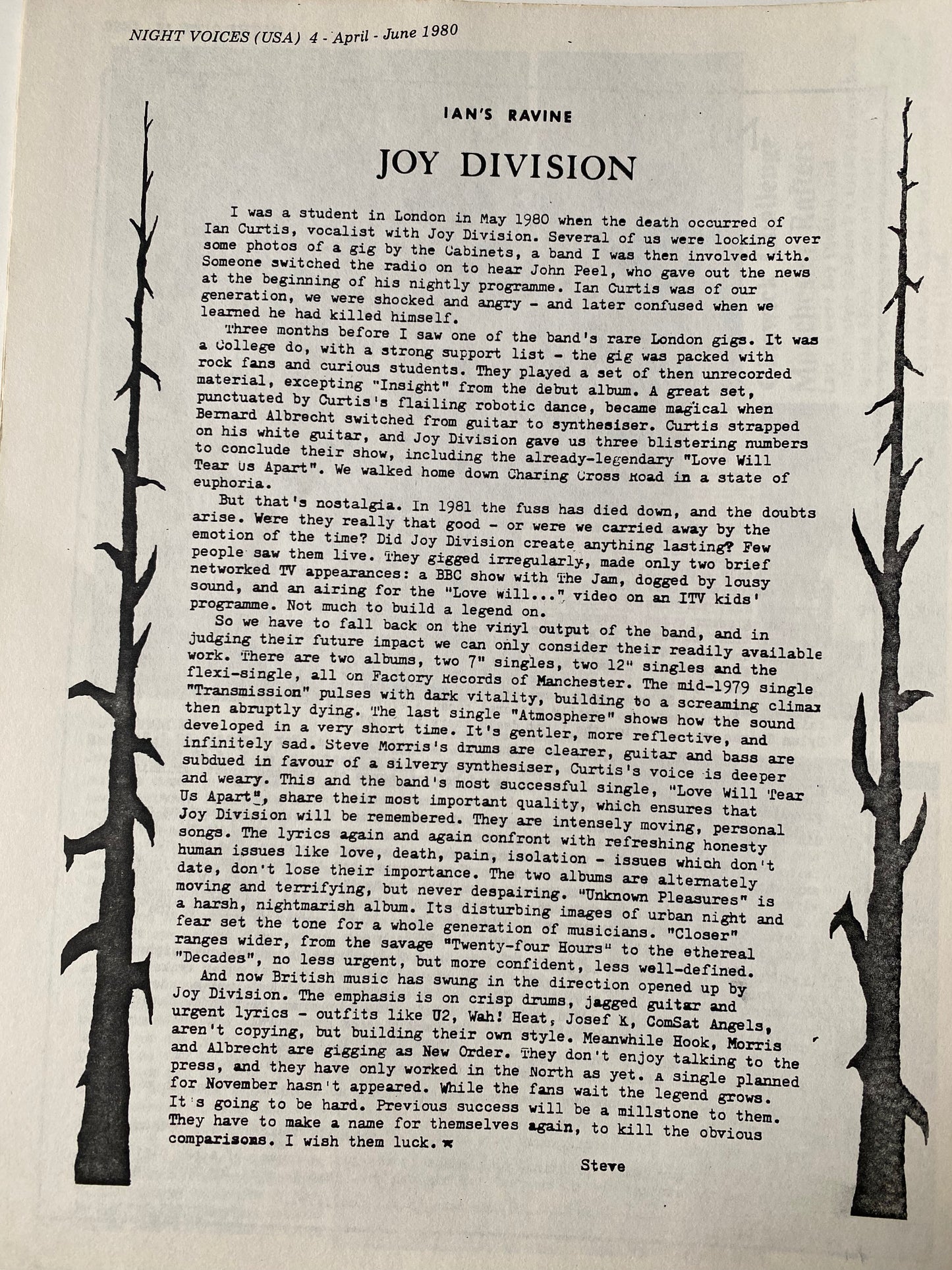 Joy Division / New Order - A History In Clippings (80s)